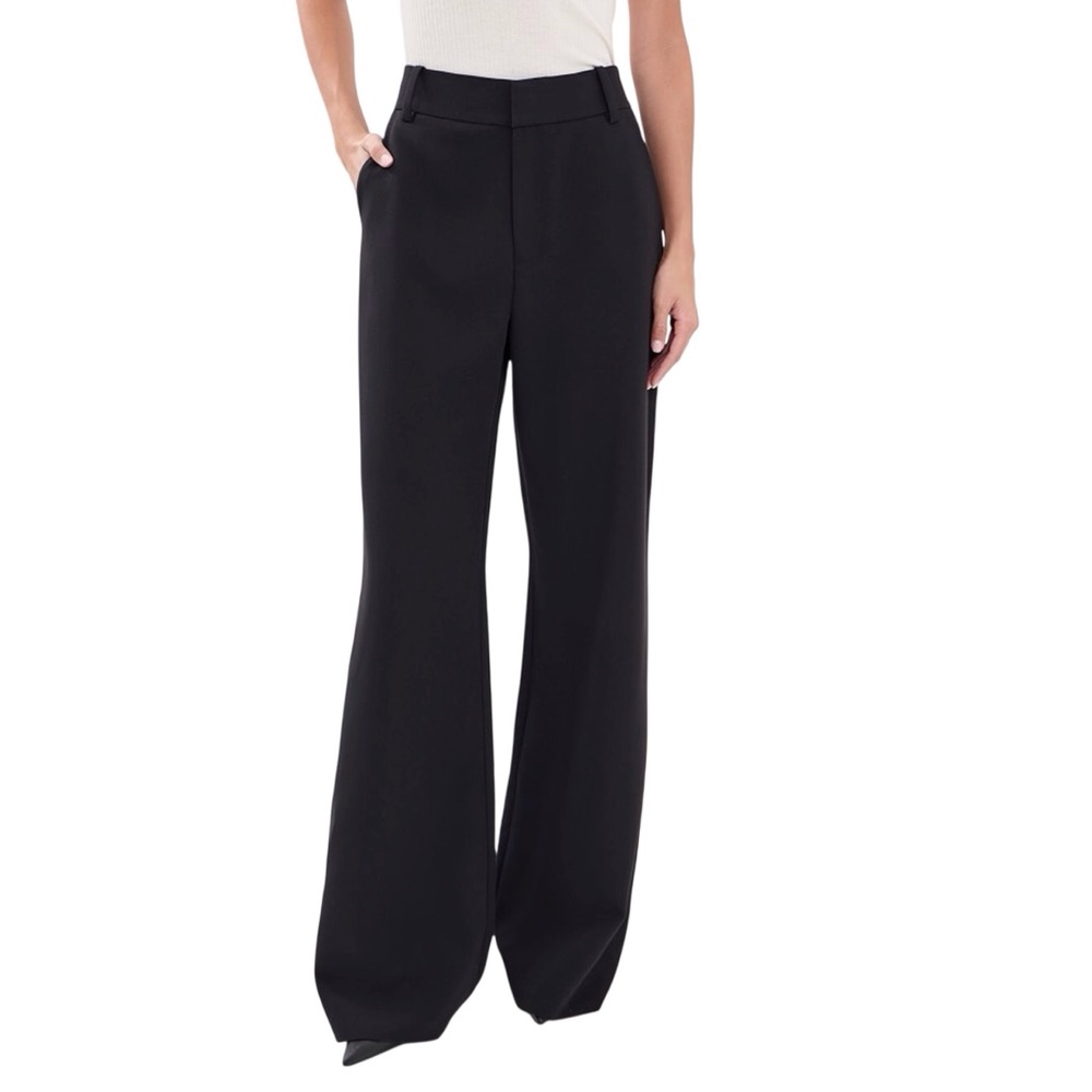Favorite Daughter Jones Wide Leg Pants Black Suiting Flat Front Trousers Size 12